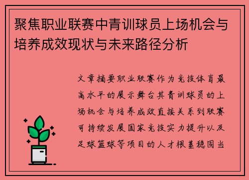 聚焦职业联赛中青训球员上场机会与培养成效现状与未来路径分析